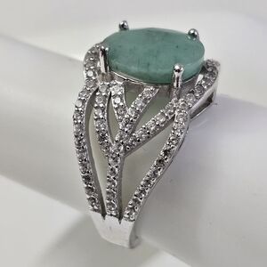 Sterling Silver 925 Emerald Ring